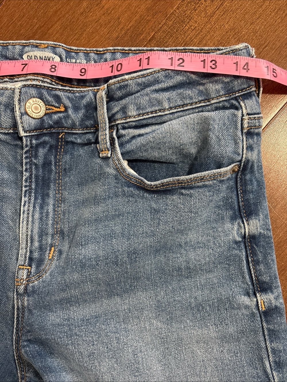 Old Navy High-Waisted Slim Wide-Leg Jeans Womens 8 552771 Cropped 25" Inseam - Picture 10 of 13